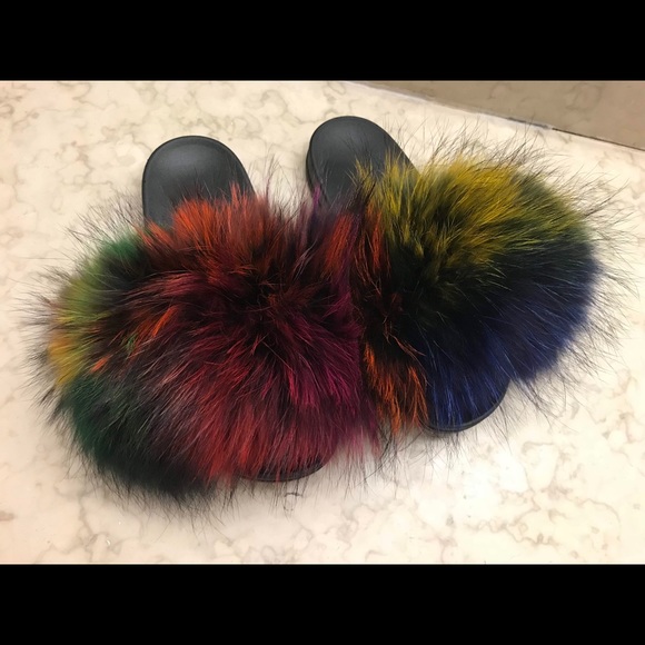 Fur Slides/Sandals - Picture 2 of 3